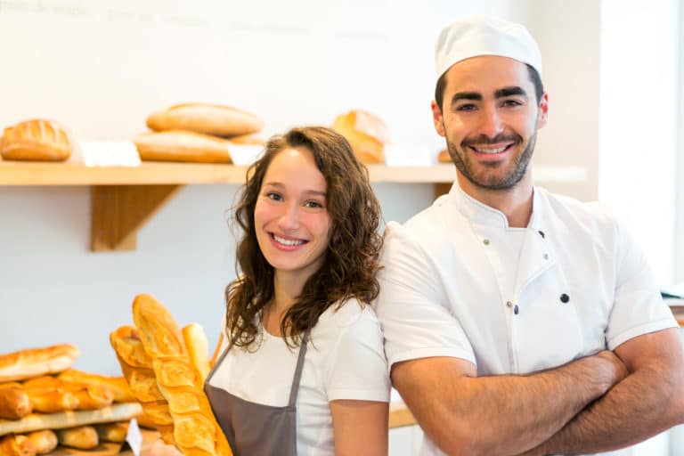 team of bakers working at the bakery